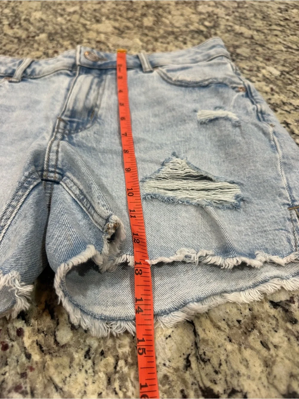 Maurices Light Blue Distressed Denim Jean Shorts